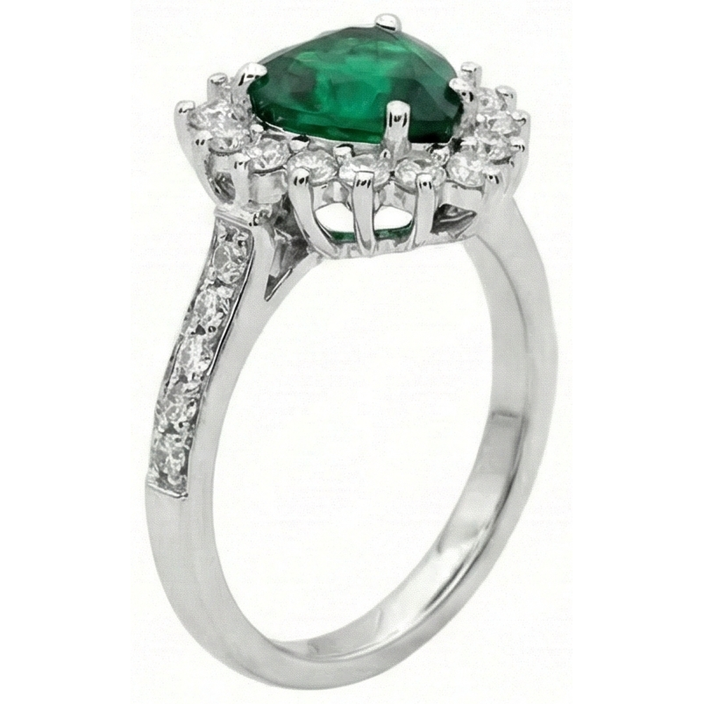 natural round emerald 6ct ring side angle