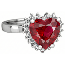 Natural Ruby Ring 7.50ct - White Gold 14K