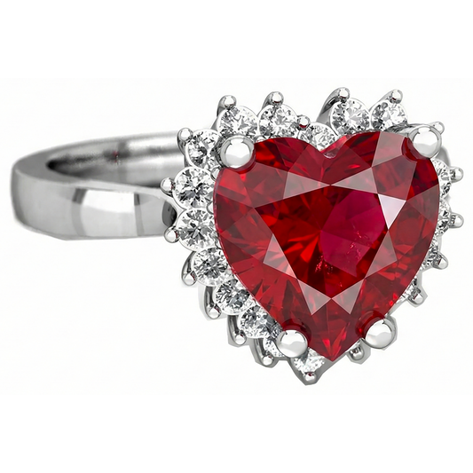 natural round ruby 7.50ct ring front view
