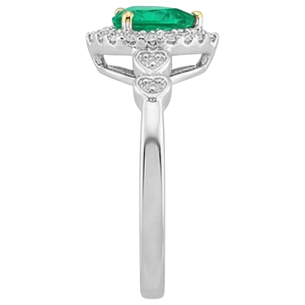 Genuine Colombian Emerald Gemstone Ring – back view
