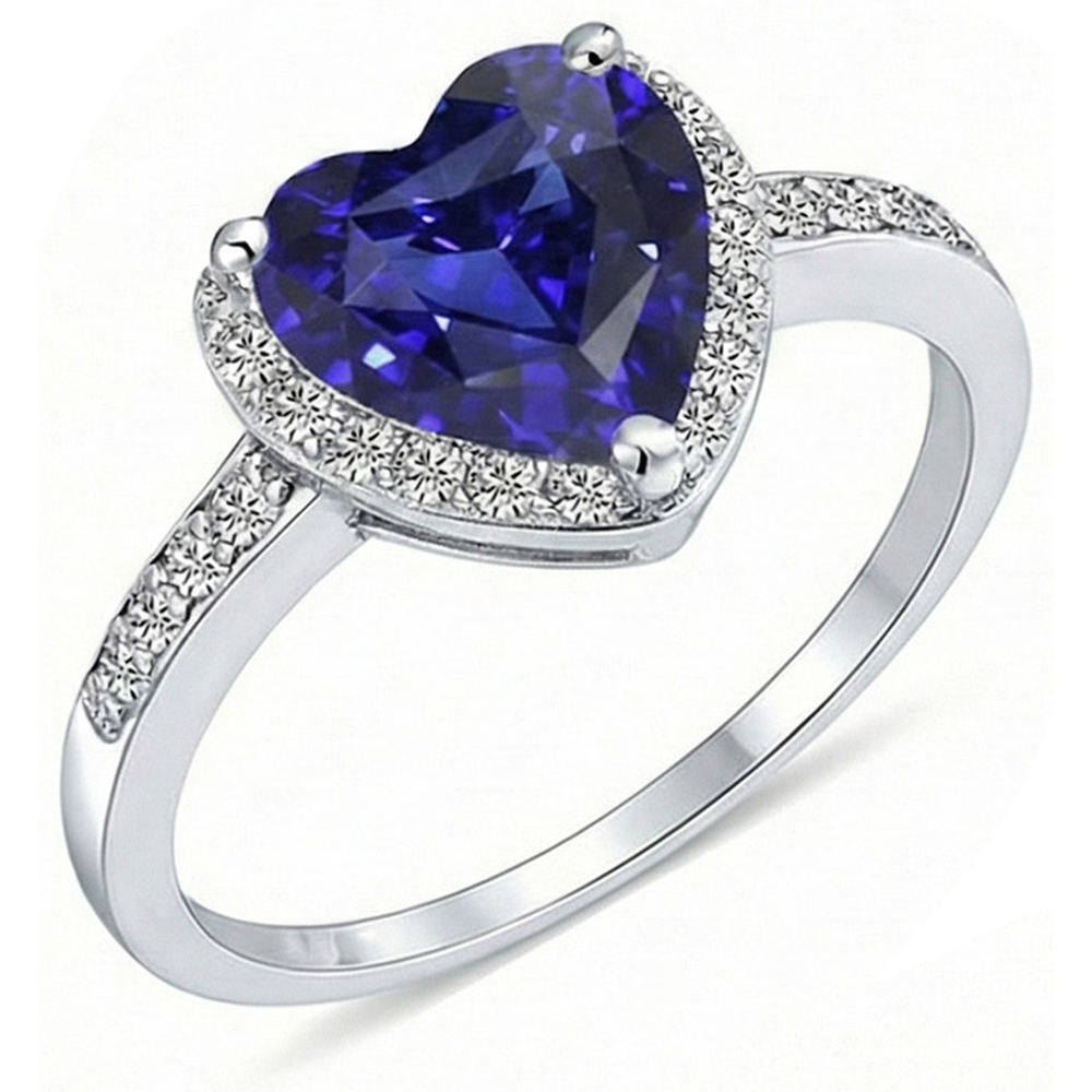 natural round sapphire 4ct ring front view