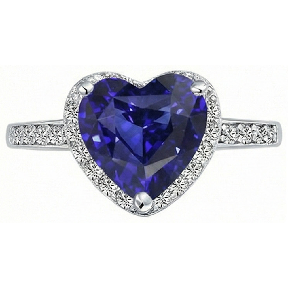 natural round sapphire 4ct ring side angle