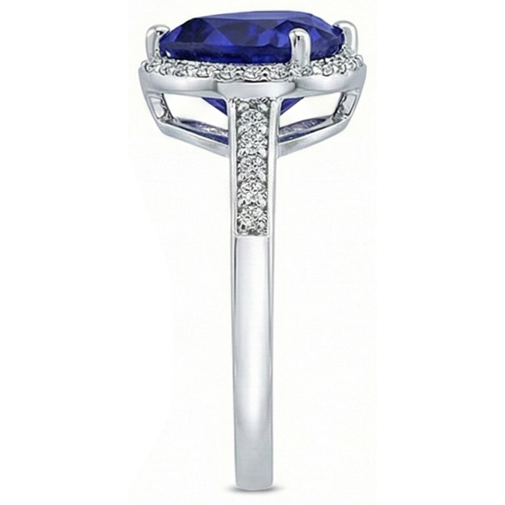 natural round sapphire 4ct ring top view