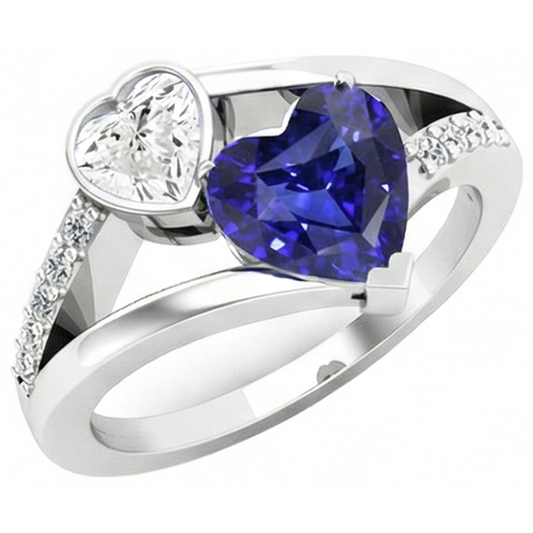 natural round sapphire 3.25ct watch front view