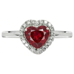 Natural Ruby Ring 3.35ct - White Gold 14K