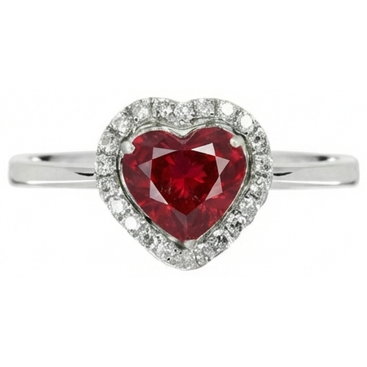 natural round ruby 3.35ct ring front view