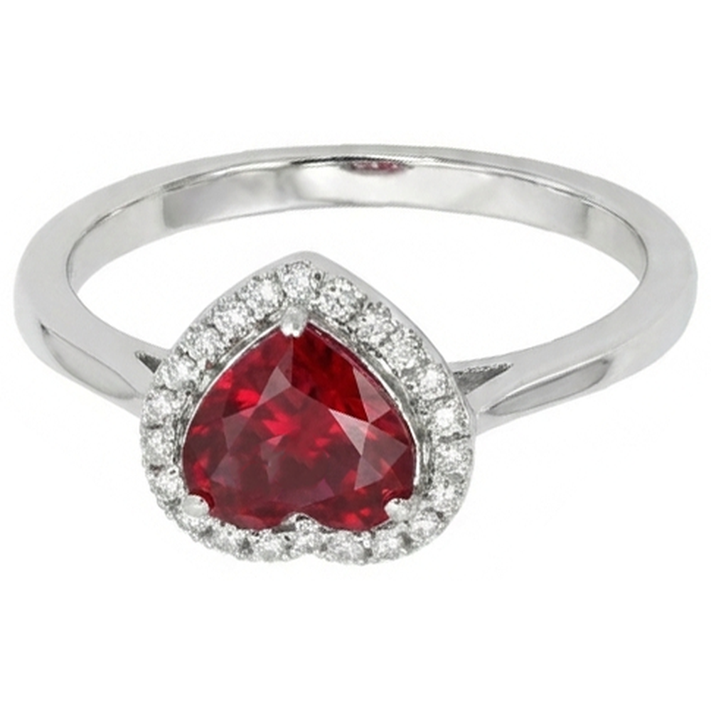 natural round ruby 3.35ct ring side angle