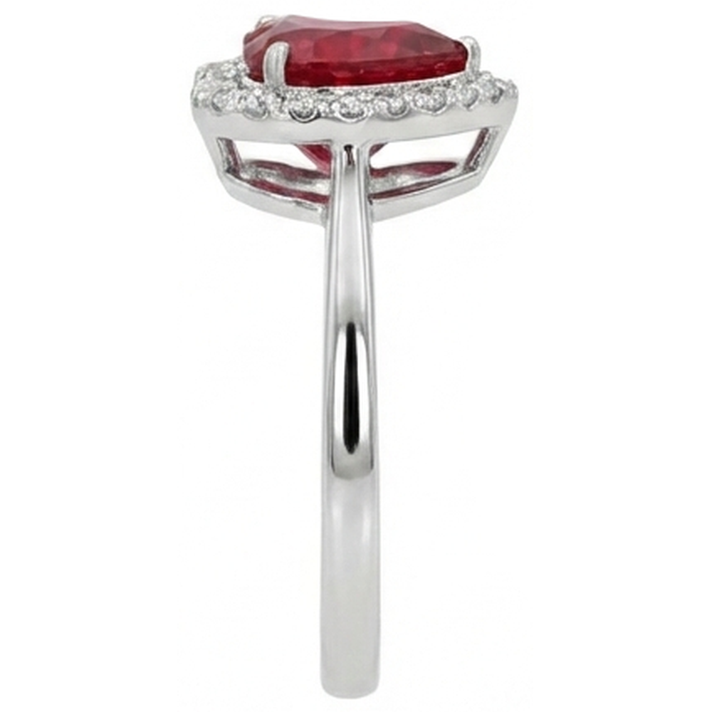 natural round ruby 3.35ct ring profile view