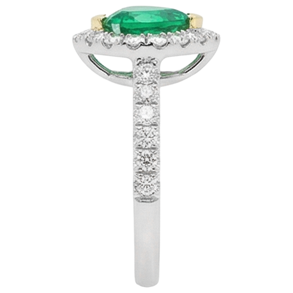 Real Fine Emerald Colored Stone Ring – profile view