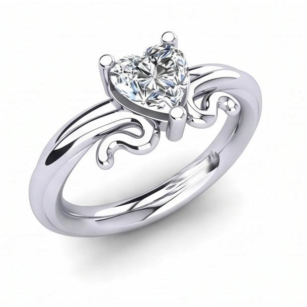 natural heart diamond 1.50ct ring side angle