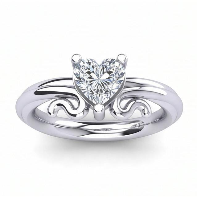 natural heart diamond 1.50ct ring close up detail