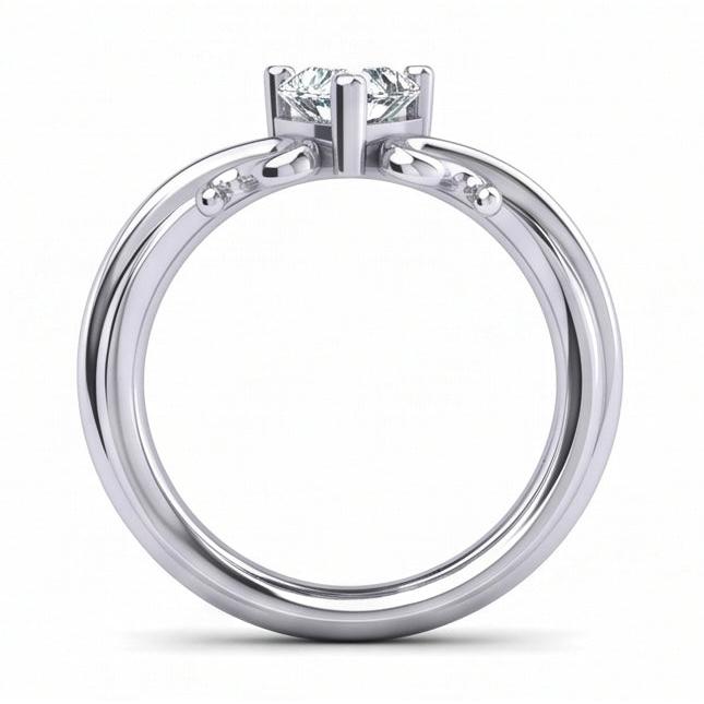 natural heart diamond 1.50ct ring top view