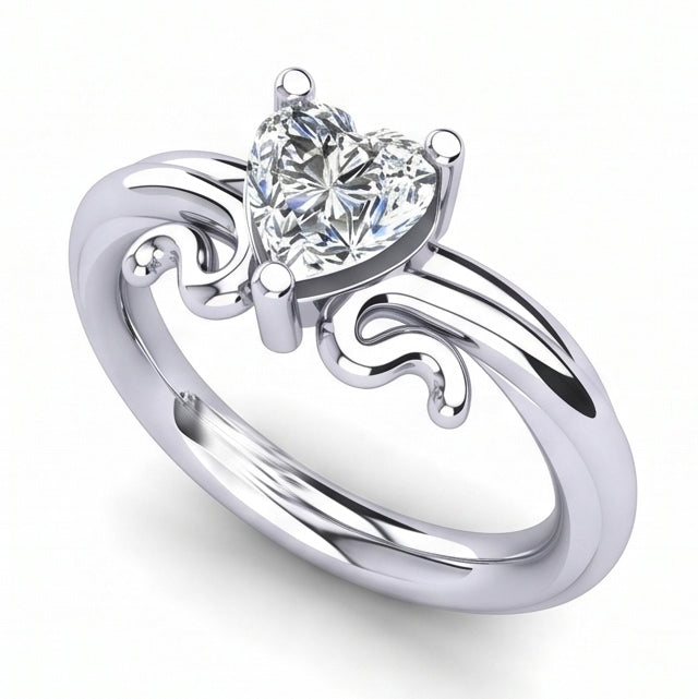 natural heart diamond 1.50ct ring profile view