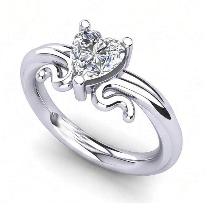 natural heart diamond 1.50ct ring with diamond accents