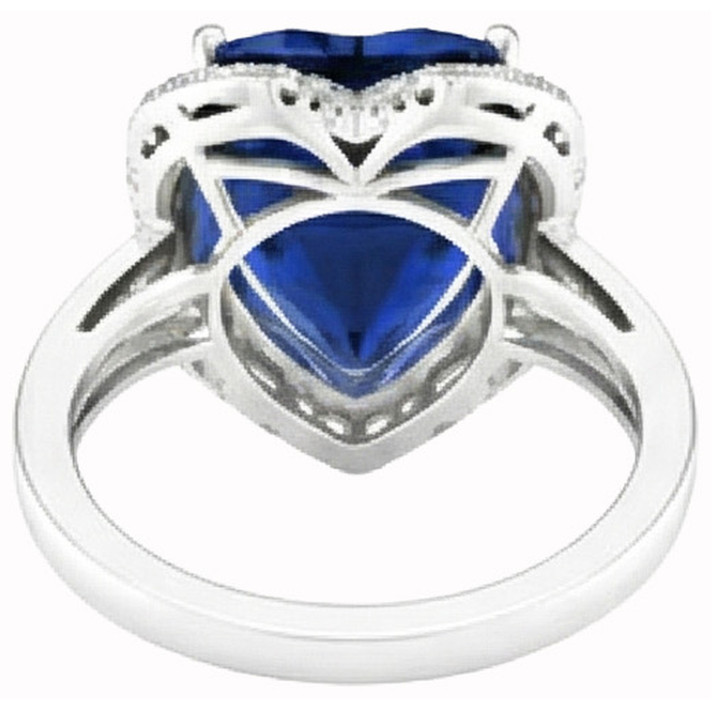 natural round sapphire 7.75ct ring profile view