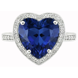Natural Sapphire Ring 7.75ct - White Gold 14K