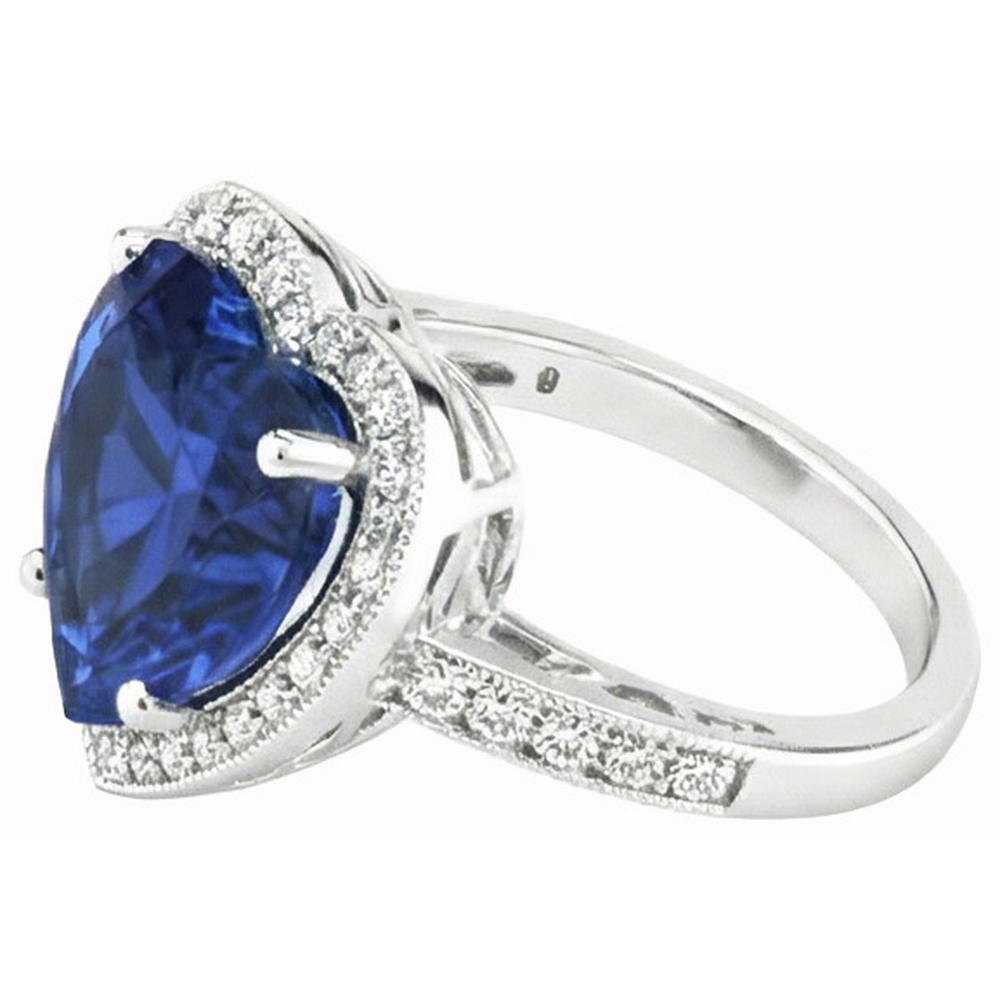 natural round sapphire 7.75ct ring top view