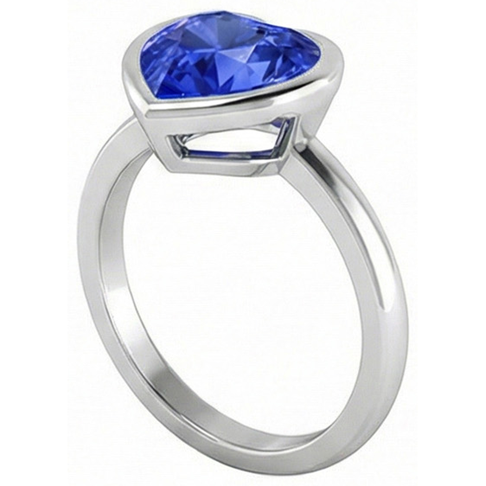 natural heart sapphire 2.50ct watch top view