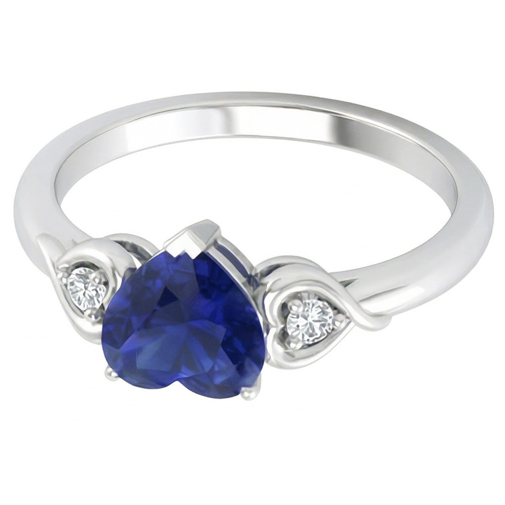 natural round sapphire 1.75ct ring top view