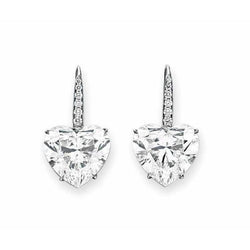 Heart And Round Real Diamond Drop Earring Gold Women Jewelry 3 Carats