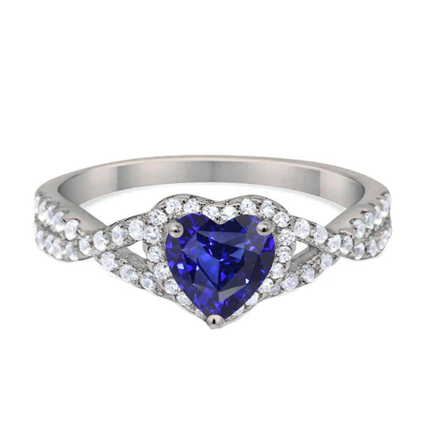 Heart Cut Blue Sapphire From Ceylon Ring