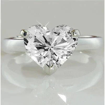 Heart Genuine Diamond Solitaire Promise Ring