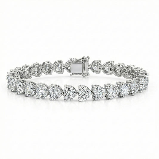 lab grown princess diamond 30ct bracelet front view