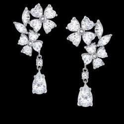 Heart Marquise & Pear Real Diamonds 2.5 Carat Chandelier Real Diamond Earring