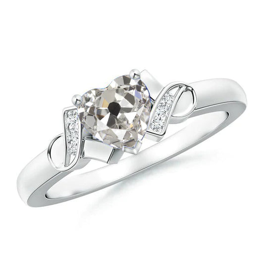 Heart Real Diamond Anniversary Ring Old Miner Women's Jewelry 2.50 Carats