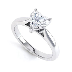 Heart Real Natural Earth Mined Diamond Solitaire Anniversary Ring