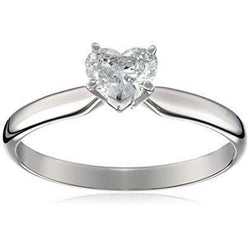 Heart Shape 1.25 Carat Solitaire Natural Earth Mined Diamond Wedding Ring White Gold