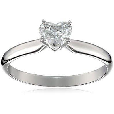 Heart Shape 1.25 Carat Solitaire Natural Diamond Wedding Ring White Gold