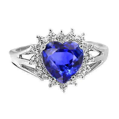 Heart Shape 7 Carat Sapphire Engagement Ring