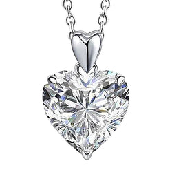 Heart Shape Genuine Natural Earth Mined Diamond Pendant 2 Carats White Gold Women Jewelry 14K