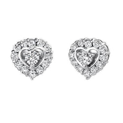 Heart Shape Removable Jackets Stud Earrings 4.10 Carats Round Genuine  Diamond