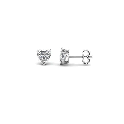 Heart Shape Solitaire Earrings 2 Carats F Vs1 Gorgeous Genuine Diamond Stud