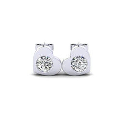 Heart Shape Studs Earrings 2.00 Carats Real Diamond 14K White Gold