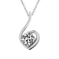 1 ct Brilliant Diamond Pendant in 14K White Gold