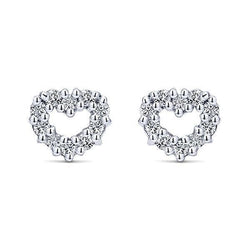 Heart Studs Earring 3 Ct Gorgeous Brilliant Cut Real Diamonds White Gold