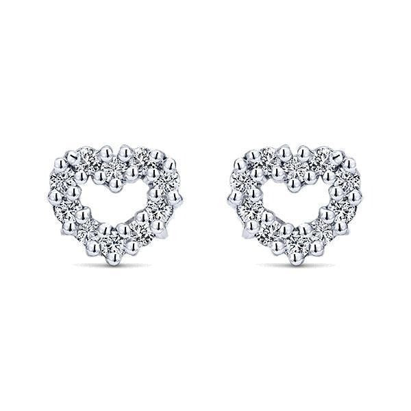 Heart Studs Earring 3 Ct Gorgeous Brilliant Cut Real Diamonds White Gold - Stud Earrings-harrychadent.ca