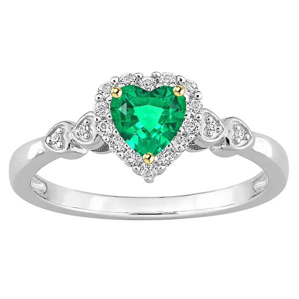 Colombian Emerald Gemstone Ring 1-ct 14 Karat Two Tone Gold – main view