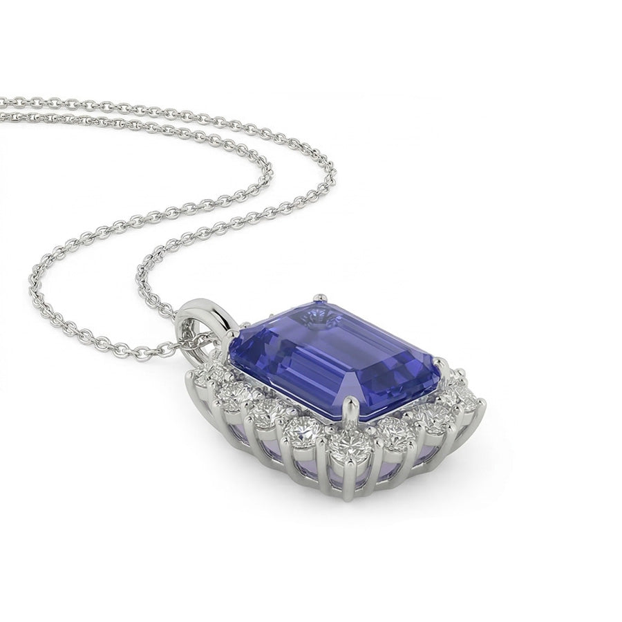 Heirloom Halo Emerald Sapphire Pendant
