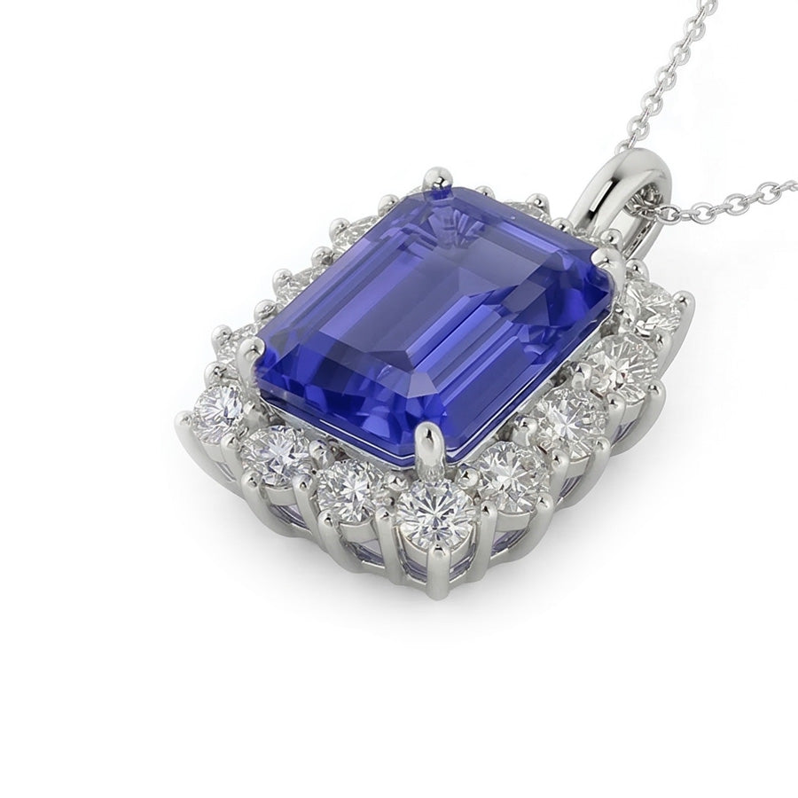 Heirloom Halo Emerald Sapphire Pendant