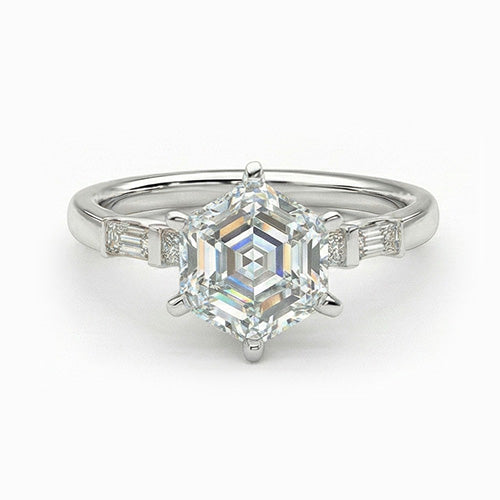 Diamond Princess Engagement Ring in 14K White Gold – main view