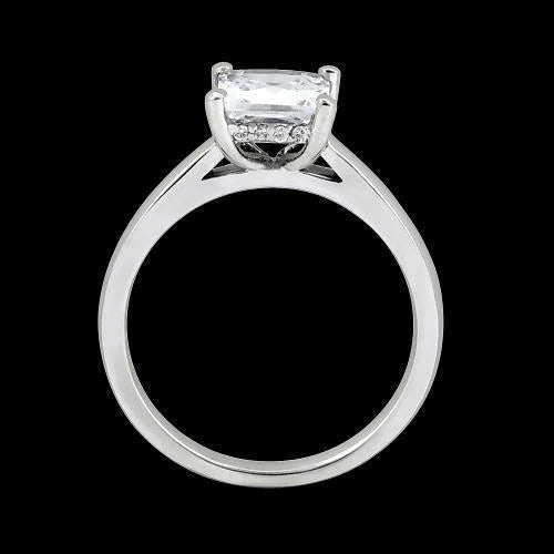 Hidden Halo Princess Cut Genuine Diamond Ring