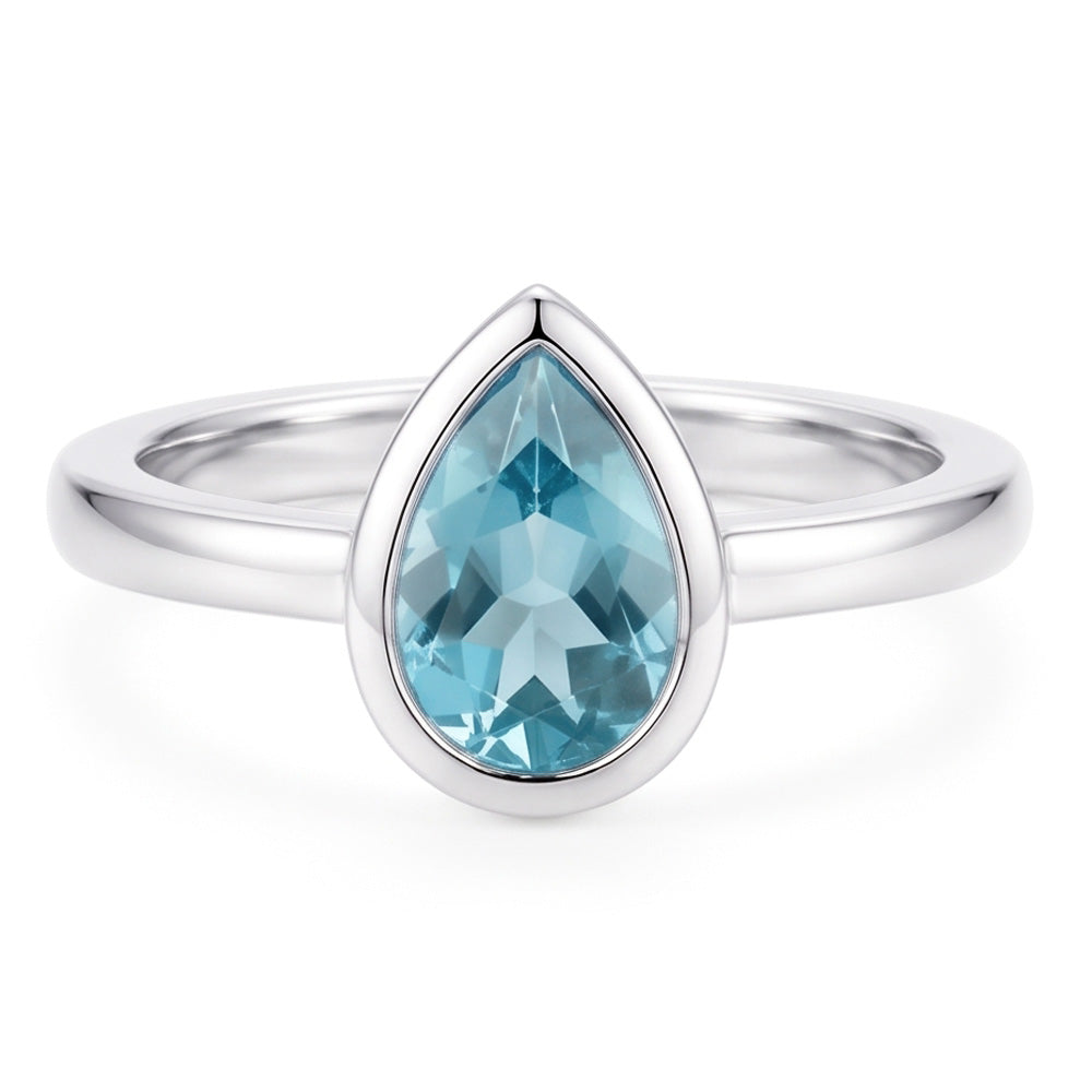 High-End Neon Paraiba Precious Stone Ring 1 ct – 14K White Gold