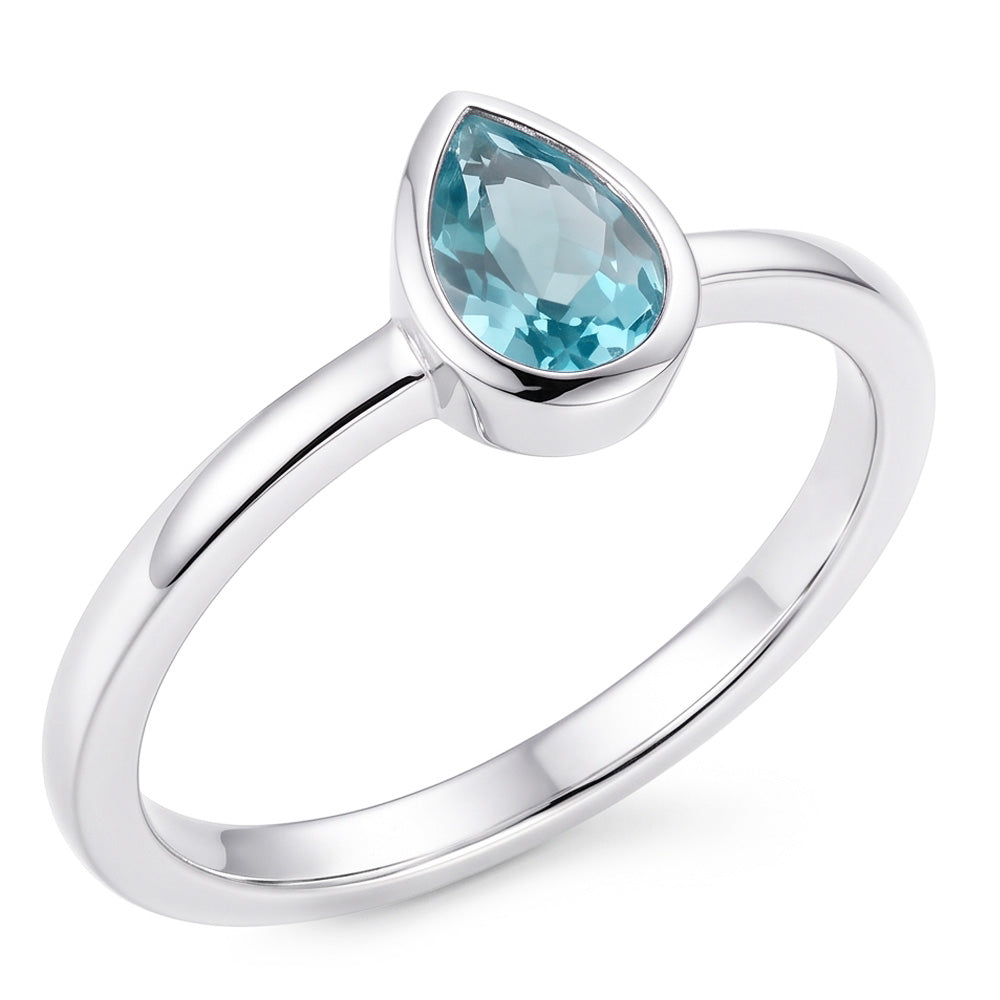 High-End Neon Paraiba Precious Stone Ring 1 ct – 14K White Gold