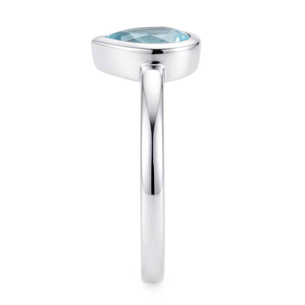 High-End Neon Paraiba Precious Stone Ring 1 ct – 14K White Gold