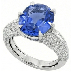 High Quality Sapphire And Natural Earth Mined Diamond ( Not Lab Grown )  Ring