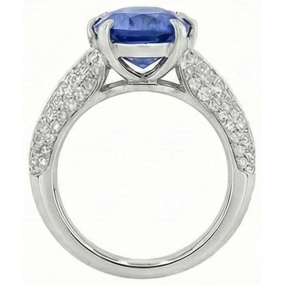 High Quality Sapphire And Natural Earth Mined Diamond ( Not Lab Grown )  Ring